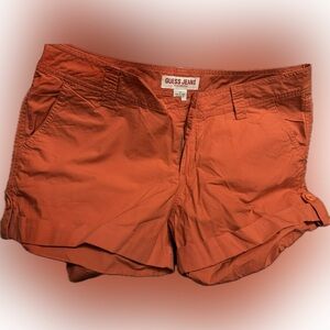 Guess Women's Vibrant Orange Cargo Shorts